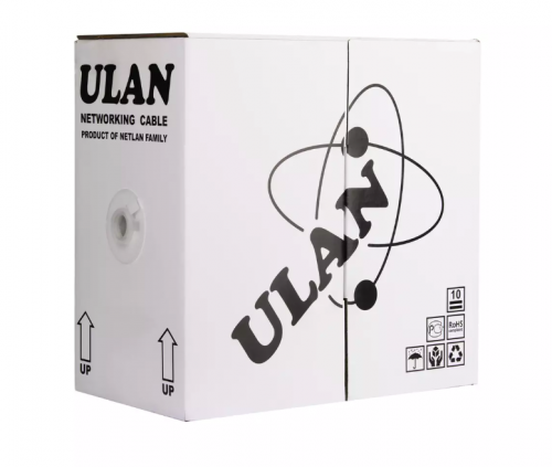 Кабель  витая пара UTP 4 пары, Кат.5e, медный, внутренний, PVC, серый, 305м Ulan UEC-UU004-5E-PVC-GY Четырехпарный кабель на основе витой пары, категории 5e применяется для организации высокоскоростных кабельных сегментов со скоростью передачи данных до 1Гбит/c. Также может быть использован для передачи аналоговой информации.