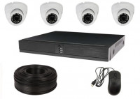Комплект IP-видеонаблюдения на 4 камеры с микрофонами "помещение" 4 МП (2K)