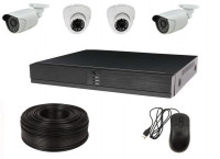 Комплект IP-видеонаблюдения на 4 камеры "улица + помещение" 8 МП (4K)