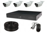 Комплект IP-видеонаблюдения на 4 камеры "улица" 8 МП (4K)